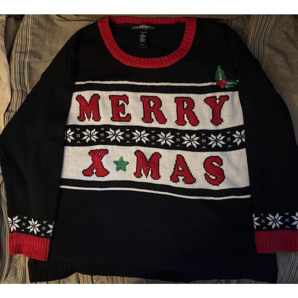 United States Sweaters 2X Merry Xmas Ugly Christmas Sweater Holiday Gift